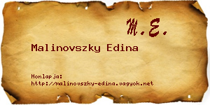 Malinovszky Edina névjegykártya