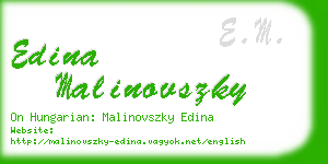 edina malinovszky business card